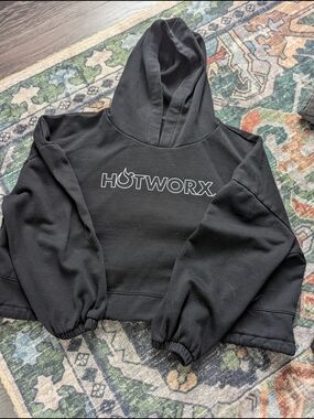 HOTWORX Black Cropped Hoodie S-M